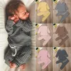 Roupas conjuntos de pudcoco nascidos menino menina roupas de algodão listrado de manga longa Tops calças 2pcs roupas outono 0-24m