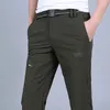 Calça masculina masculina as calças leves à prova d'água masculinas machos machos machos trabalham rápida e casual verão caro militar fino