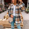 Women's Jackets Autumn Plaid Jacket Women Overshirt Long Checkered Woman Female Sleeve Winter Shirt Coats For 2022