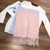 Designer Tricolor Gradient Scarf Luxury Women's Mink Shawl Scarves på hösten och vintern 2022 Märke stickad lång student Lette273n