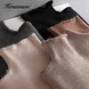 レディースセーターHirsionsan暖かいカシミアセーターの女性ソフトクリングネックラインルーズプルオーバー韓国コーヒーカーキニットメス220906
