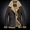 Giacche da uomo Inverno Moda uomo Casual Pelliccia di pecora Pelle di pecora Vera pelle Fodera in lana Cappotto Giacca da motociclista