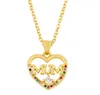 Bijoux colliers pendentifs coeur maman chaîne collier zircone bijoux cubique cristal Cz mode charme