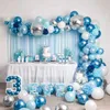 Autres fournitures de fête d'événement Bleu Argent Or Anniversaire Ballon Garland Arch Kit Mariage 1er Anniversaire Ballons Décoration Ballons De Fête Pour Enfants Baby Shower 220906