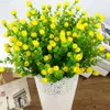 Faux Floral Greenery Mini Silk Artificial Rose Flowers Fake Plastic Leaves Faux Shrubs 30 Heads Outdoor Garden Decoration White Fence Wall Decor J220906