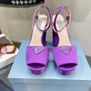 Designerkl￤nning Sandaler spetsiga skor importerade silkedekorativa h￶ga klackar br￶llop sandaler m￥ngf￤rgade 35-42