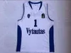 Maglia da basket NCAA 3 LiAngelo Ball Vytautas 1 uniforme in jersey Melo Tutte cucite college Lituania Prienu blu