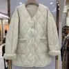 여자 다운 파카스 겨울 재킷 여성 패션 아웃복 캐주얼 재킷 솔리드 탑 탑-일-일-일치하는 신선한 세련된 따뜻한 여자 코트 느슨한 두껍게 코트 220906