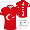 Polo da uomo Turchia Camicia Fai da te Nome personalizzato gratuito Numero Tur Bandiera della nazione Tr Repubblica turca Turk Country College Abbigliamento 3d
