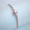 Braccialetto di fascino della catena del serpente dell'oro rosa Chiusura sferica Monili del partito degli uomini delle donne Scatola originale Per i braccialetti del regalo della fidanzata dell'argento sterlina pandora