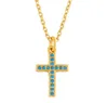 Schmuck Halsketten Anhänger Bogen Kreuz Kette Halskette Zirkonia Schmuck Kubikkristall Cz Mode Charme dk5