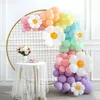 Outros suprimentos de festa de evento 141pcs macaron doces colorido balão guirlanda arco margarida folha balão menina princesa festa de aniversário decoração de casamento chá de bebê 220906