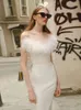 Elegant Strapless Long Party Dresses Women 2022 Sexy Sleeveless Backless Midi Dress Bodycon Feather Formal Evening Dress T220819