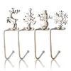 Kerstkous houders haken herten sneeuwvlok sneeuwman kerstboom goud zilveren metaal clips kerstfeestje decoratie benodigdheden