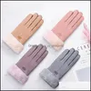 Rękawice luksusowe zamszowe rękawiczki rękawice palców rękawiczki prawe indeks ekran rękawica Veet grube kobiety zima ciepła cena fabryka expe yydhhome dhkbg