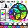 WiFi LED şeritler hafif esnek RGB 5050 Dekorasyon Bluetooth Arka Işık Lambası Işıkları Yatak Odası İçin Aydınlık Dize Kontrolör