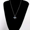 Collane con ciondolo KONGMOON Guardian Angel Ocean Blue Fire Opal Gioielli placcati in argento per collana da donna