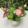 Faux Floral Greenery 9 Heads Simulation Lotus Forests Restaurant Tea House Floor Flower Art Fish Swimming Pool Decorative Dance Show Props J220906