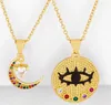 Colliers de bijoux Pendants Collier de chaîne pour les yeux de lune Zirconie Jewelry Cumbic Crystal Cz Fashion Charm W35H