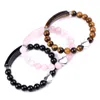 Braccialetti di pietra naturale perle a cuore fascino filo cinturino giallo quarzo tigre rosso agate di cristalli rosa bracciali per donne