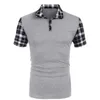 Mens Polos Summer Mens Casual Stritching Short Sleeve Polo Shirt Business Clothes Luxury Tee Male Fashion Grid Zipper Polos Topps Men 220906