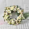 Dekorative Blumenkränze, 40 cm, künstliche Seide, Rosenkranz, künstliche Blumengirlande für Hochzeit, Party, Dekoration, Haustür, Wandbehang, Blumenarrangement T220905