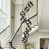 Lampes suspendues Double Entrée Escalier Lustre Rétro Style Industriel Nordique Creative Personnalité Revolving Loft Salon Chande