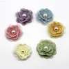 Faux Floral Greenery 10Pcs Chiffon Flowers Boutique Hair Accessories Diy Flower Headwear Fashion Accessory Hair Flowers No Hair Clip For Headband J220906