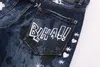 Jeans pour hommes Designer Graffiti 2022 Quatre saisons Trou Patch Laser brûlé D2 S Élastique Slim Fit Petit tube droit Style de rue tendance