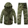 Chaquetas para hombres TAD Gear Táctico Softshell Camuflaje Chaqueta Conjunto Hombres Ejército Cortavientos Impermeable Ropa de caza Camo Chaqueta militar y pantalones 220906