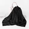 Boinas 90 90cm Pañuelo cuadrado de seda Hijab Moda Mujer Chales de colores sólidos y envoltura Oficina Señora Cuello de pelo Foulard India Pañuelo musulmán