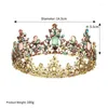 Copricapo Corona in lega di diamanti colorati barocchi Accessori da sposa europei e americani Abito da sposa retrò rotondo