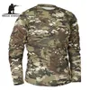 الرجال tirts Mege Mege Clothing Autumn Spring Men Sleeve Long Longe Camouflage T-Shirt Camisa Mashulina Quick Dry Military Army Shirt 220905