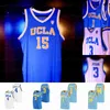 Баскетбол в колледже носит колледж Custom UCLA Bruins College Basketball Jersey Майлз Джонсон Джонни Джузанг Дэвид Синглтон Жюль Бернард Коди Райли Кеннет Нуба