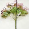 Faux Floral Greenery 5 Head Hydrangea Artificial Flowers Bouquet White Small Silk Fake Flowers Faux Flowers Blue Wedding Home Party Decoration J220906