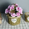 Faux Floral Greenery 2Pcs Simulation Rose Cherry Blossom Forest Living Room Fake Flower Decoration TV Cabinet Dining Table Photography Set Decoration J220906