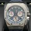 Luxury Mens Mechanical Watch Roya1 0ak Offshore Series 26420ti A027ca. 01 Blue Disc Titanium Swiss es Brand Wristwatch