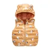 Waistcoat Baby Toddler Winter Down Vest Leuke oorkap Kap Knuppelvest Cartoon Lichtgewicht Waastcoat Jacket voor Kid Girls Boys 6m-6y 220905