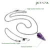 Colares pendentes jadenova natural colar de geme cônica cura pêndulo de cristal