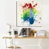 Peinture HD imprime abstrait zèbre coloré et noir aquarelle huile sur toile Art mur photo pour salon canapé Cuadros