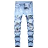 25 soorten stijl gescheurde jeans heren mager slanke denim broek Casual blauw slijpende witte zakelijke stijl handpuntbroek