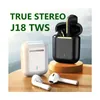 TWS tr￥dl￶sa h￶rlurar Stereo-headset True Bluetooth Earuds Waterproof IPX4 HIFI-SOUND MUSIC EARPHON f￶r Huawei Samsung Xiaomi Sport-h￶rlurar J18