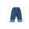 Pantaloni jeans per bambini Primavera autunno Pantaloni coreani per bambini in denim ragazze moda allentati arrotolati all-match Jeans dritti per bambini Abbigliamento 20220906 E3