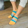 Sportsocken Veridical 1 Paar Fünf-Finger-Socken für Herren, reine Baumwolle, Sport, gestreift, atmungsaktiv, komfortables Design, Anti-Reibungs-Socken mit Zehen, L220905