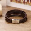 Bedelarmbanden 2022 mode sieraden armbanden manchet magneet armband vintage handgemaakte weefsel multilayer lederen mannen