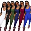 Kvinnors jumpsuits Rompers Jumpsuit Sexig BodyCon Wear Womens Ryggl￶sa ￤rml￶s i full l￤ngd Fitness Playsuit Skinny Bodysuit