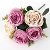 Faux Floral Greenery Nordic Blue Peony Artificial Silk Flowers Rose White Bouquet Table Room Home Decor DIY Wedding Flower Arrange Offer Photo Props J220906