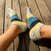 Sportsocken Veridical 1 Paar Fünf-Finger-Socken für Herren, reine Baumwolle, Sport, gestreift, atmungsaktiv, komfortables Design, Anti-Reibungs-Socken mit Zehen, L220905