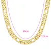 Cadenas Collar de cadena Figaro para mujeres Hombres Collar Clavícula Oro amarillo Lleno Accesorios de moda clásicos 262g