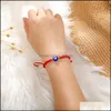 Catena a maglie 2021 Fatta a mano Evil Blue Eye Fascino Catena intrecciata Bracciale in corda Filo rosso per braccialetti a mano Stringa Kabh Amet Naz Yydhhome Dhebi